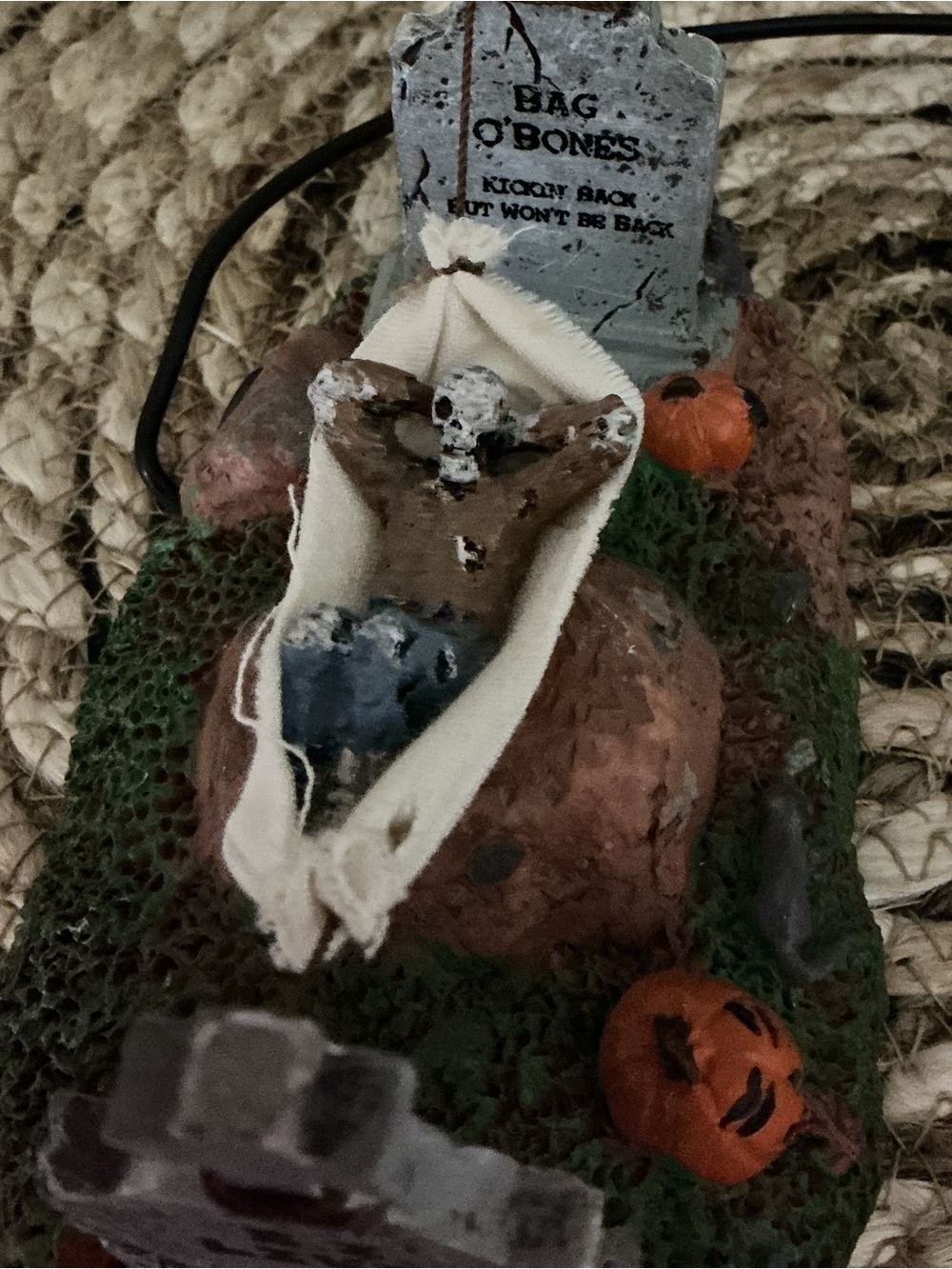 Lemax Halloween ‘Bag o’ Bones skeleton in hammock